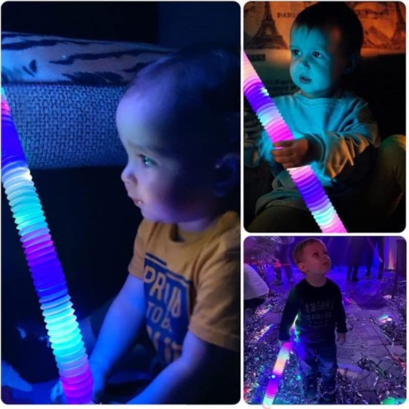 12 Pieces LED Stretch Pop Tubes Fidget toy best gift for kids