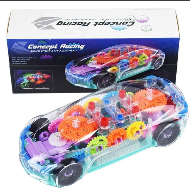 CONCEPT RACING 3D LIGHTS AND MUSICAL, CRYSTAL TRANSPARENT GEARS (GARARI) CA